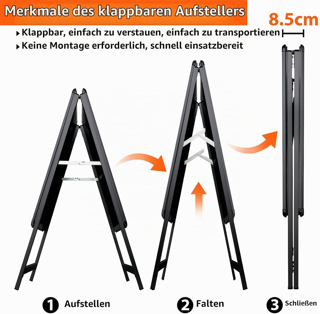 VAIIGO Kundenstopper DIN A1 Kundenstopper Outdoor Plakatständer Wetterfest Schwarz, Aluminium Aufste