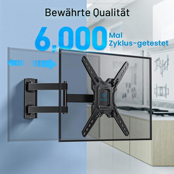 PERLESMITH TV Wandhalterung Schwenkbar Neigbar, Universelle TV Halterung für 26-60 Zoll LED/LCD/Plas