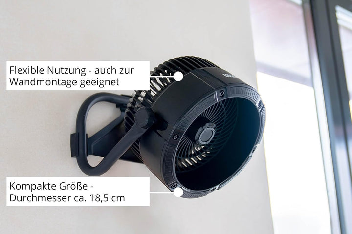 Unold Tischventilator 86656 – Akkuventilator für Outdoor & Indoor | Batteriebetrieben, flexibel eins