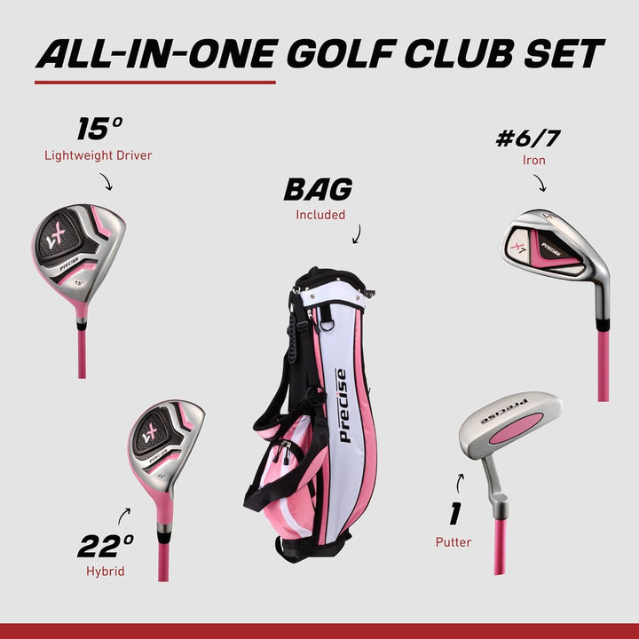 PreciseGolf Co. Precise X7 Junior Komplettes Golfschläger-Set für Kinder – 3 Altersgruppen Jungen &amp;