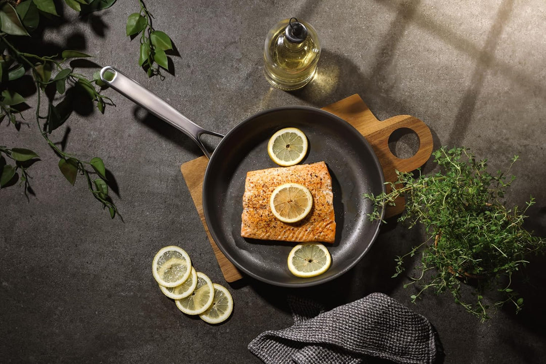 Onyx Cookware ZERO Bratpfanne 24 cm – Natürliche Antihaft aus Edelstahl | Ohne chemische Beschichtun
