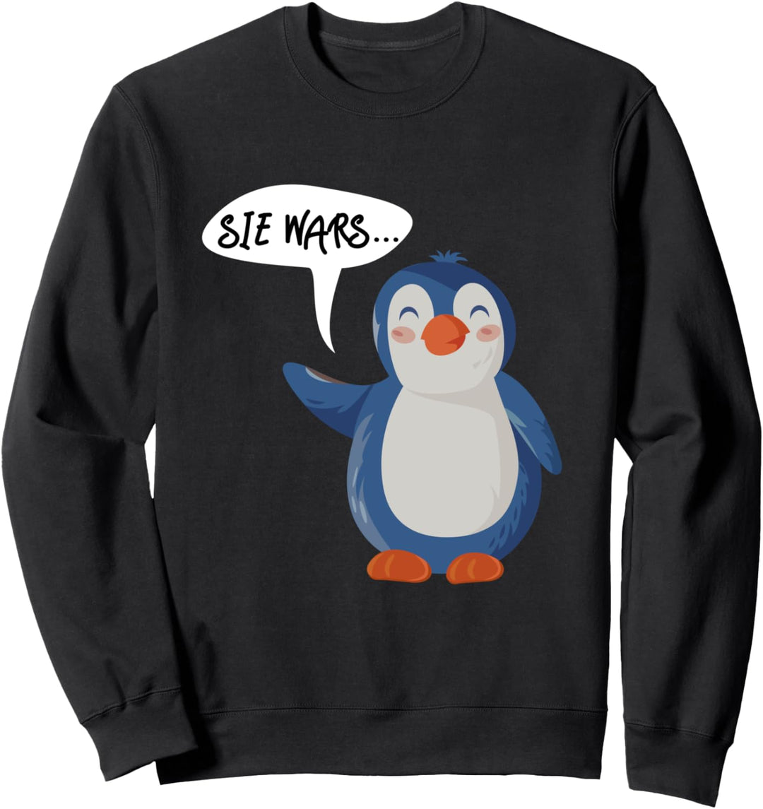 "Sie wars" Lustiges Partnerlook Kostüm Pärchen Set Pinguin Sweatshirt