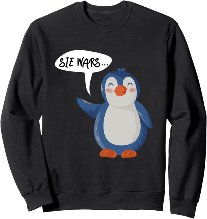 "Sie wars" Lustiges Partnerlook Kostüm Pärchen Set Pinguin Sweatshirt