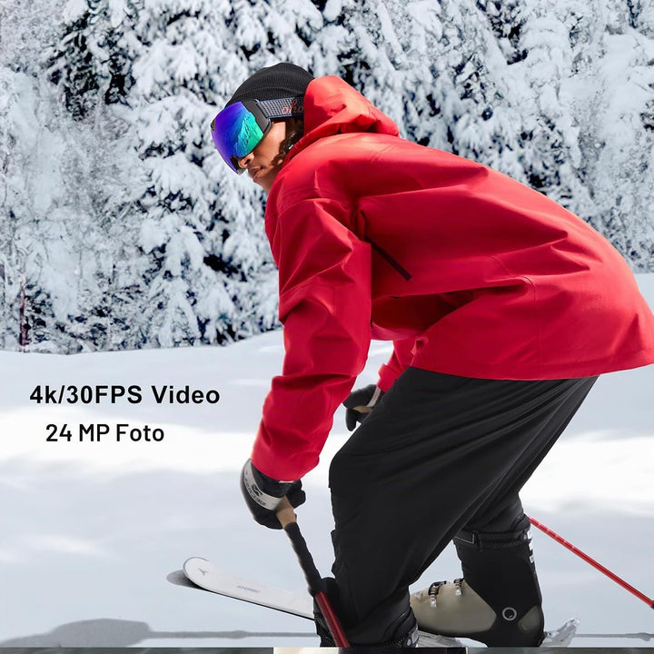 OhO Camera Ski Goggles, 4K Camera Snowboard Goggles with Adjusted View of Camera Recroding No Wifi-m