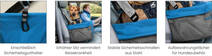 Kurgo Skybox Sitzerhöhung Auto für Hunde & Haustiere, Hunde Autositz, inkl. Hunde Anschnallgurt Auto