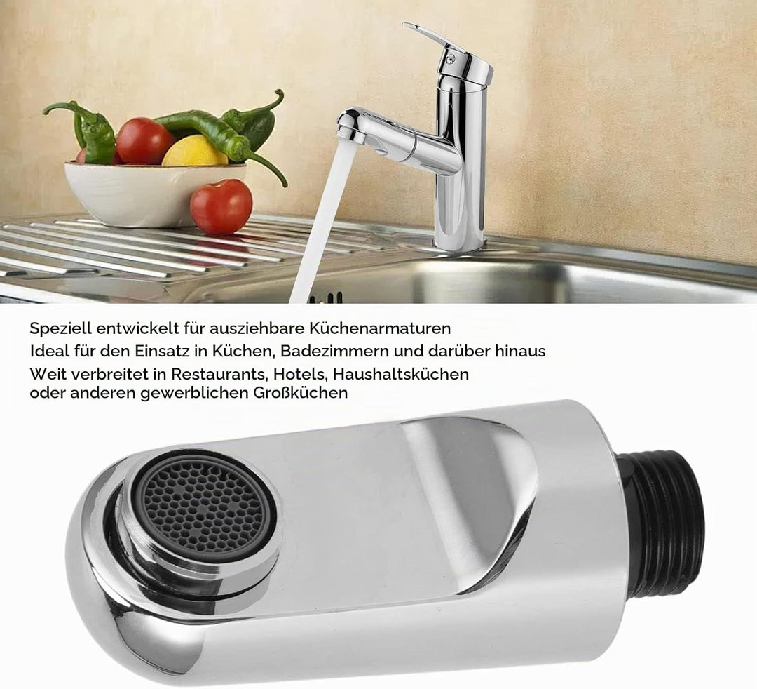 Brausekopf Küchenarmatur Ersatz, Fester Sprühkopf in Hochglanz Chrom, Universeller Austausch Brausek