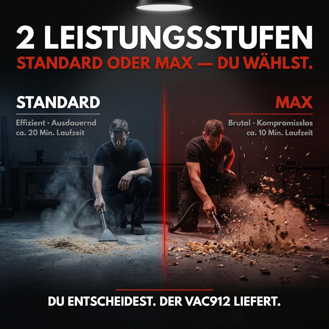 STAHLMANN VAC912 Akku-Nass-/Trockensauger 18V inkl. Akku – kabelloser Nass- & Trockensauger, Brueshl