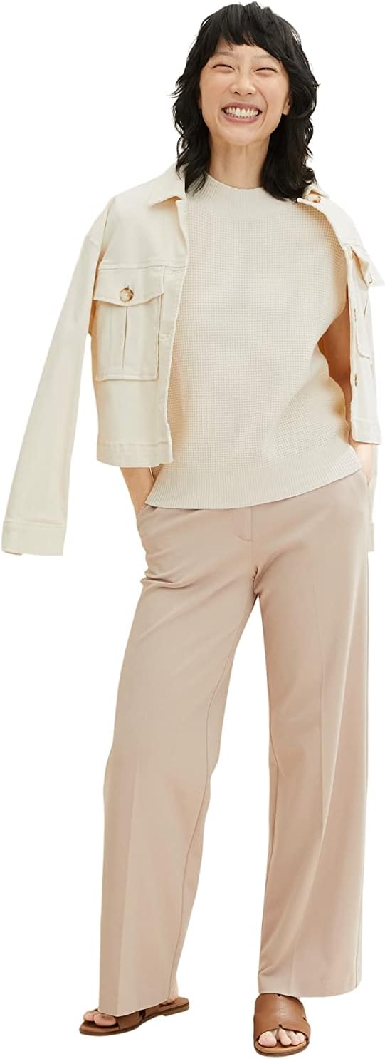 TOM TAILOR Damen Pullunder mit Rollkragen, 28130 - Soft Buttercream