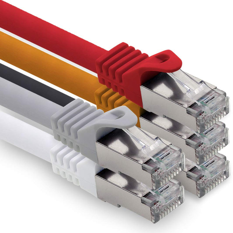 7,5m - 5 Farben 01 CAT.7 Computer Ethernet Kabel Netzwerkkabel (Rohkabel) Patchkabel S-FTP LSZH PIMF