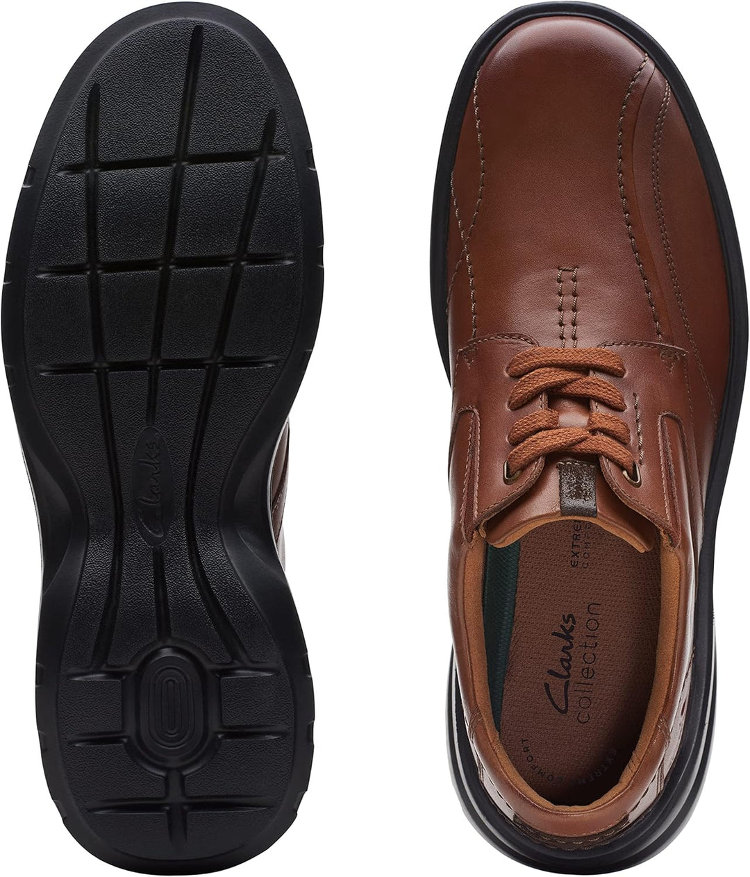 Clarks Herren Gessler SpitzeOxford 39.5 EU Weit Dark Tan Leder, 39.5 EU Weit Dark Tan Leder