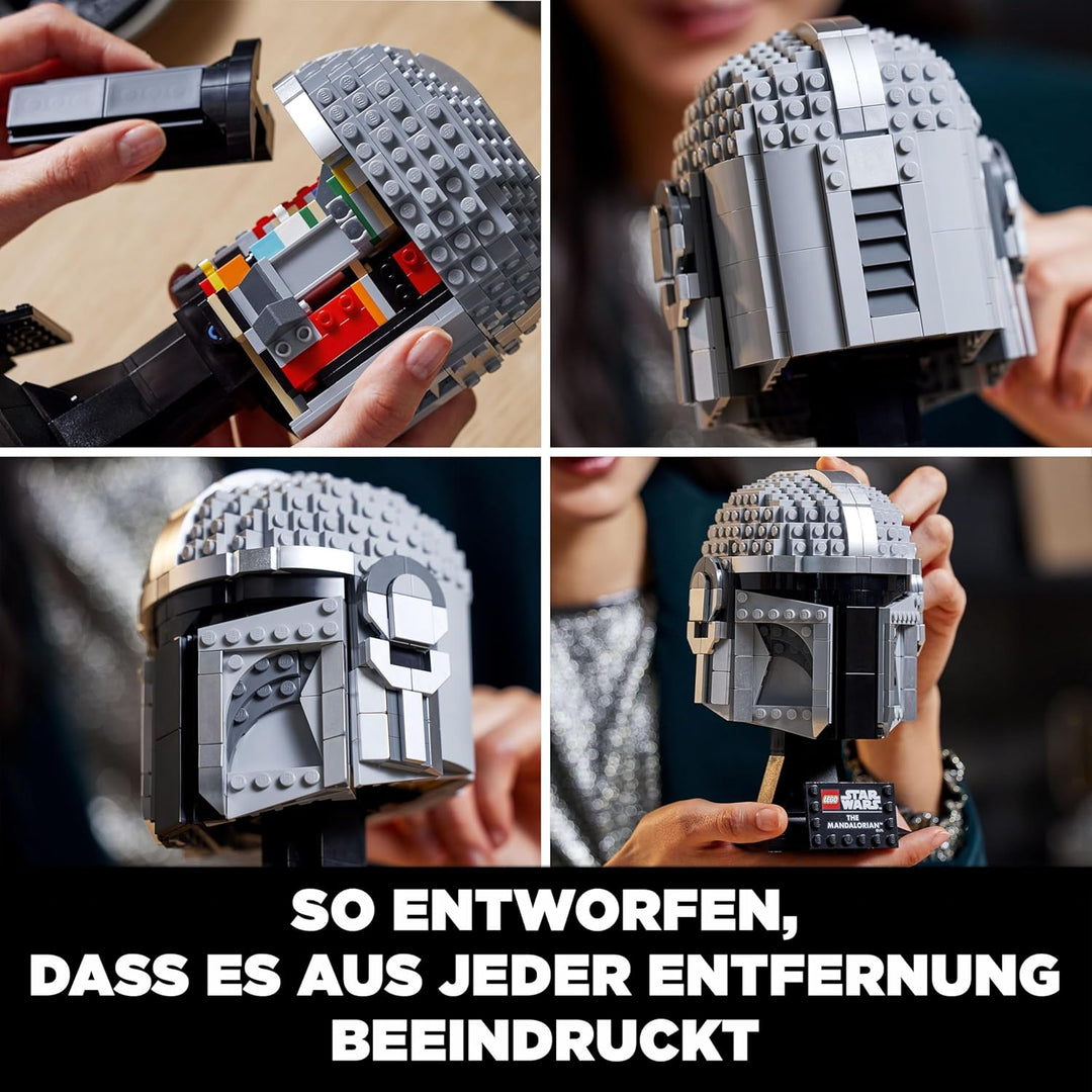 LEGO 75328 Star Wars Der Mandalorianer Helm Bausatz, Display Sammlerstück Deko-Set für Erwachsene, M
