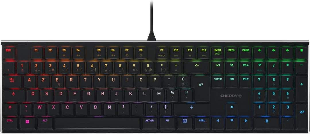 CHERRY MX 10.0N RGB, Französisches Layout, AZERTY Tastatur, kabelgebundene Tastatur, mechanische Gam