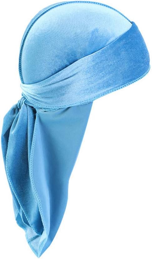 Durags Doo Rag Dew Rags für Herren, 360 Wellen, Samt, Durags, Kopfbedeckung, Totenkopfmütze, Kopfbed
