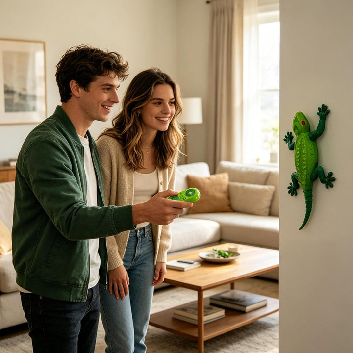 Wall Crawler Gecko, Remote Control Lizard Toy, Rechargeable LED Eyes Gecko | Strong Suction Climbing