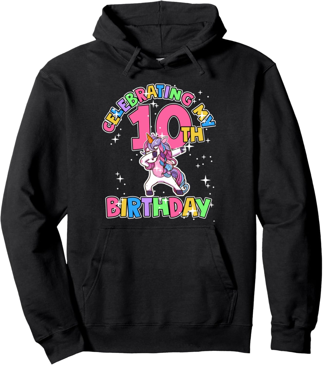 Mädchen Einhorn Dabbing Party Pretty Kids 10. Geburtstag Pullover Hoodie