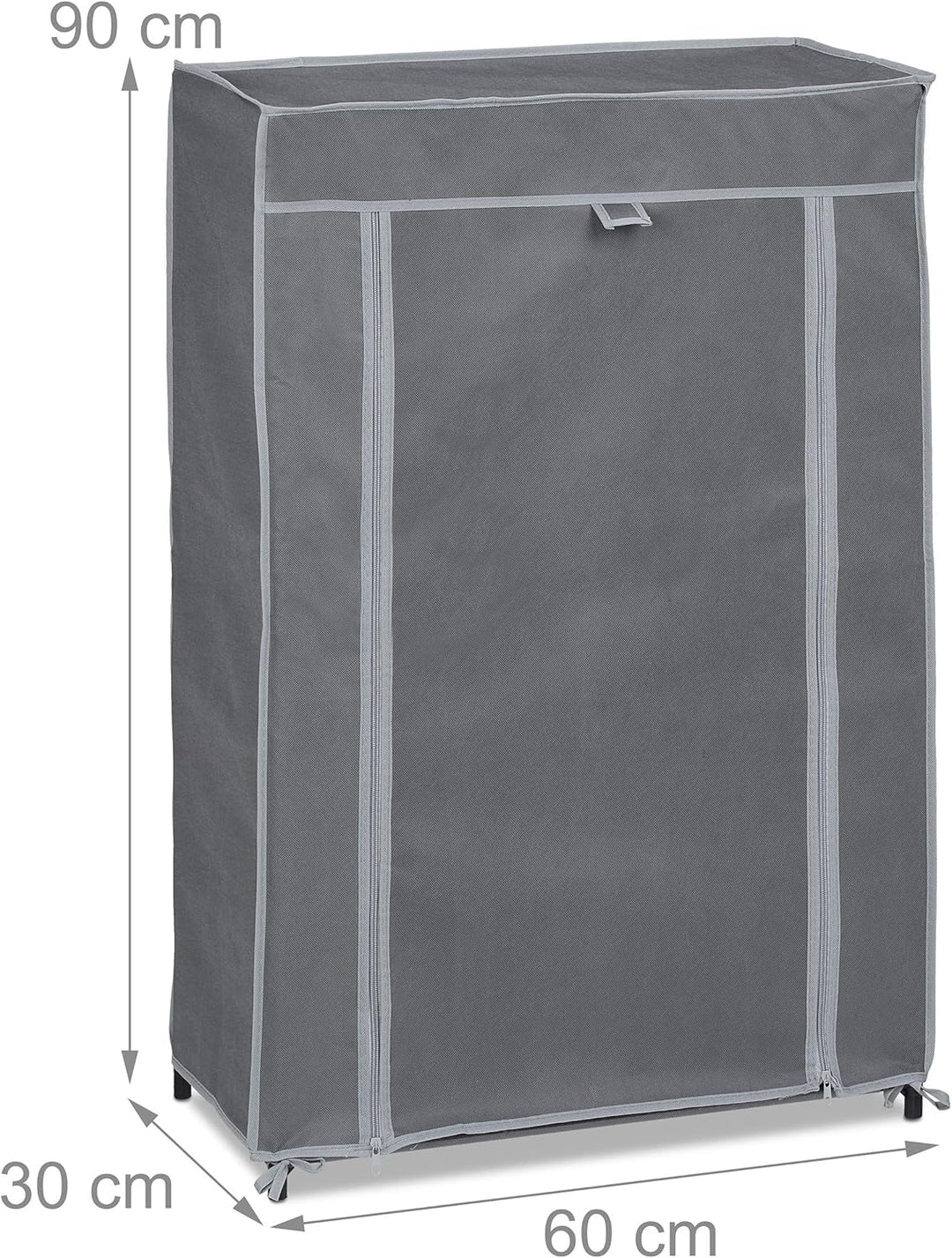 Relaxdays Schuhschrank Stoff, 5 Fächer, 15 Paar Schuhe, Abnehmbarer Bezug, Schuhregal, HxBxT: 90 x 6