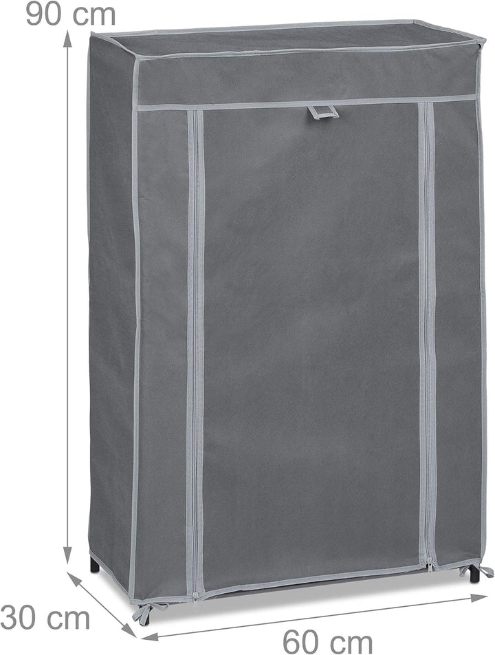 Relaxdays Schuhschrank Stoff, 5 Fächer, 15 Paar Schuhe, Abnehmbarer Bezug, Schuhregal, HxBxT: 90 x 6