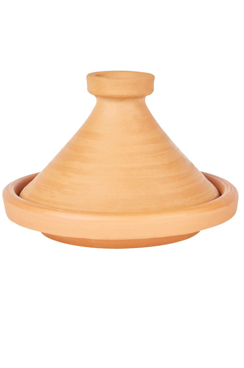 Marokkanische Tajine Topf zum Kochen | Schmortopf Unglasiert Aladin Ø 26cm für 1-3 Personen | inklus