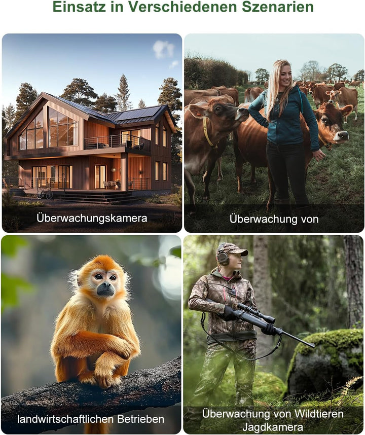 Wildkamera, 2.7K Video Wildtierkamera mit Bewegungsmelder, 0,1s Auslösezeit Wildcamera Jagdkamera Te