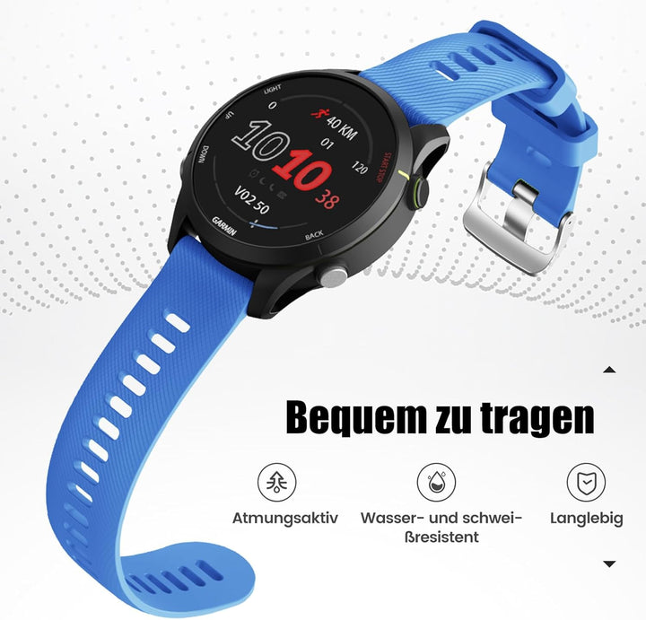 ANBEST 18mm Silikon Armband für Garmin Vivoactive 4S/Forerunner 255S/265S/Venu 2S Armband, 18mm Quic
