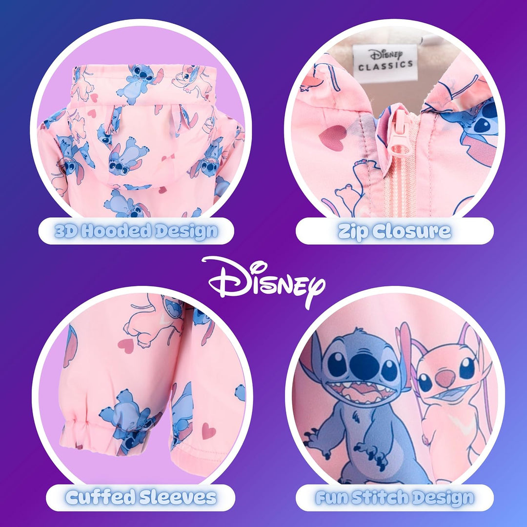 Disney Stitch Mädchen Jacke, Klassisches Sweatshirt Weiches Material, 3D Kapuzenjacke für Mädchen, G