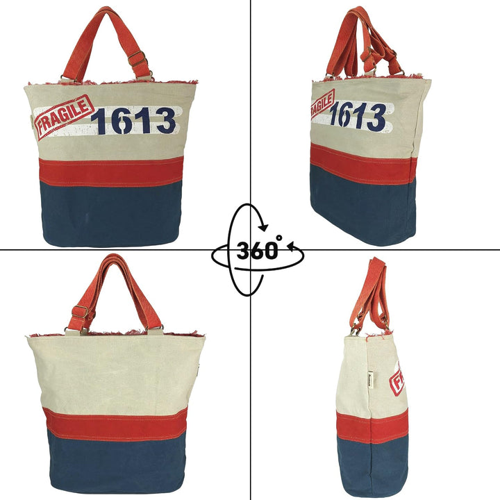Sunsa XXL Damen Handtasche. Grosse Tasche aus Canvas. Vegane Strandtasche/Schultertasche. Weekender