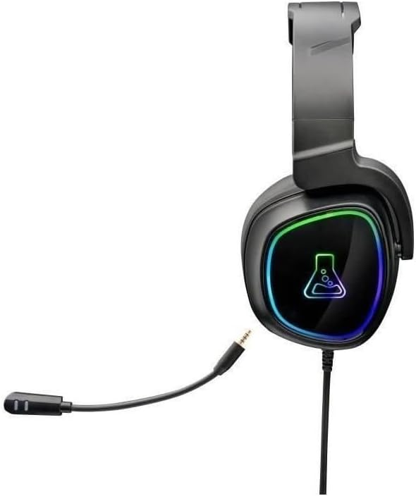 THE G-LAB - Korp Radium Gaming Headset mit abnehmbarem Mikrofon, Gaming Kopfhörer mit LED Licht, Gam