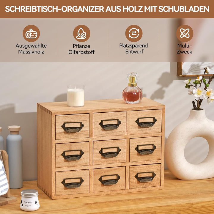 KIRIGEN Holz Schublade Organizer Desktop Storage Cabinet Box Schubladen für Home Office Desk Organis