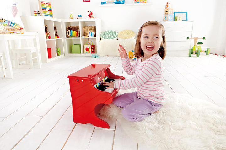Hape Spielzeug-Klavier | Mit 18 Tasten, Musikinstrument für Kinder aus Holz, Rot