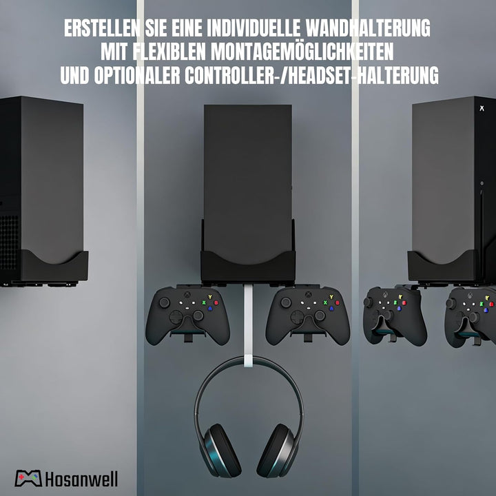 Hosanwell Xbox Series X Wandhalterungs, Halterungs Wand für Xbox Series X Konsole und Controller und