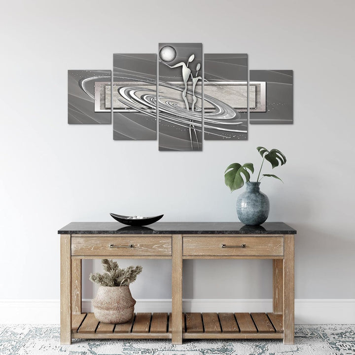 Runa Art Wandbilder Abstrakt Figuren 5 Teilig Bild auf Vlies Leinwand Deko Wohnzimmer Schlafzimmer L