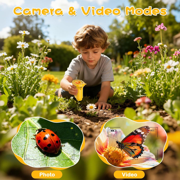 Handmikroskop für Kinder, 1000X Zoom Digitales USB-Mikroskope mit 2,4-Zoll-IPS-Bildschirm, Tragbare