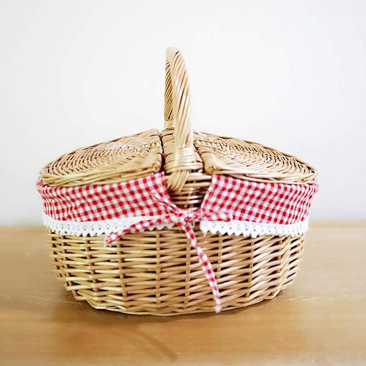 Atyhao Picknickkörbe aus Weidengeflecht mit Deckel und Griff, Geschenkkörbe aus Weidengeflecht, Leer