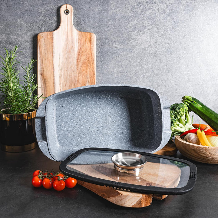 Aluguss Kochtopf - 5.5L - Ø 39 cm - Gross Topf Beschichtet Für alle Herdarten auch Induktion - Antih