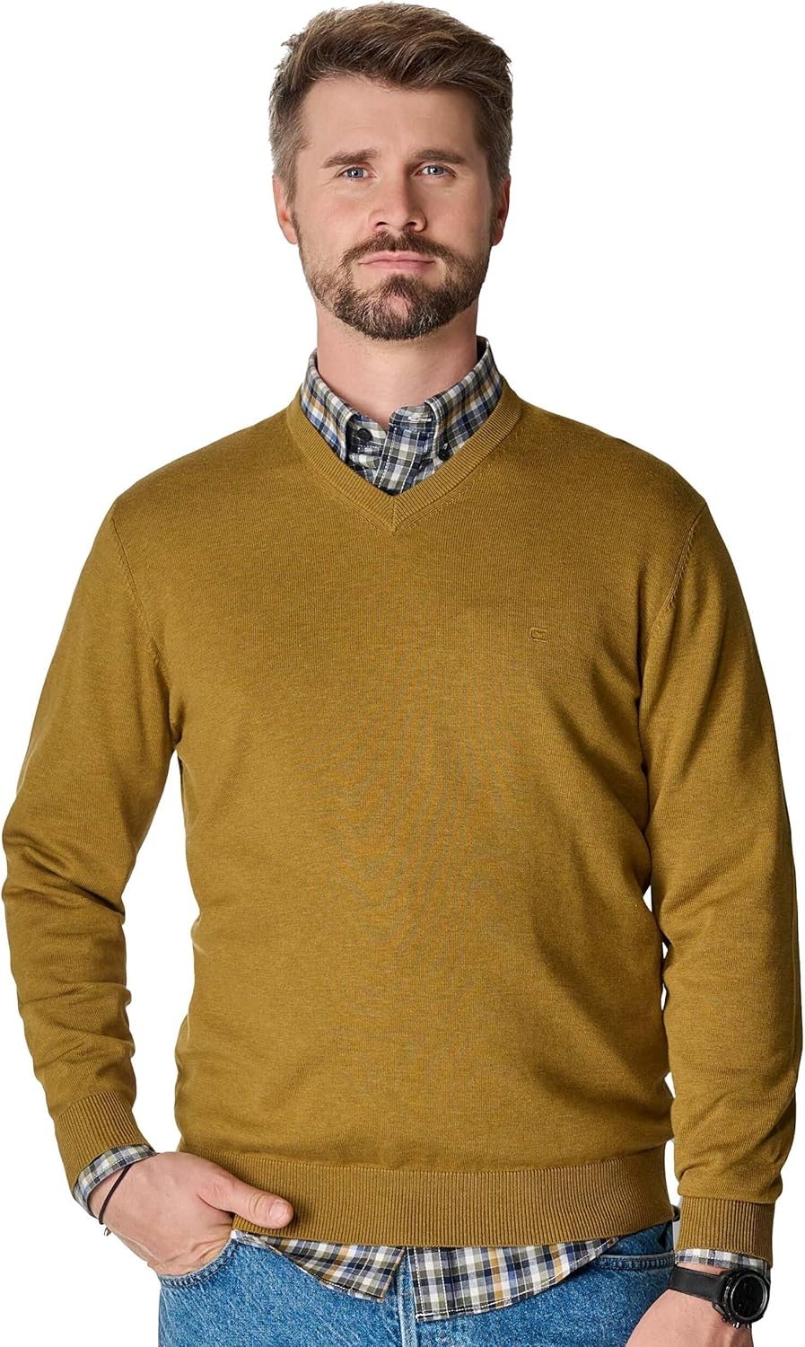 CASAMODA Herren Pullover M Senfgelb, M Senfgelb