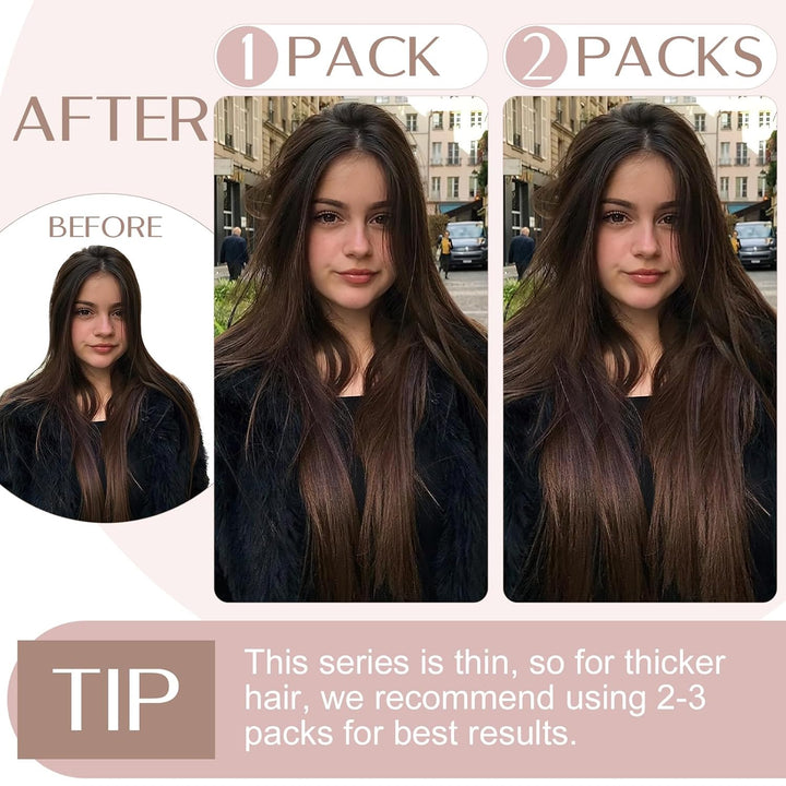 SEGO Clip in Extensions Haarverlängerungen Remy Echthaar 7A ein Teilig Haarteil 100% Human Haar Glat