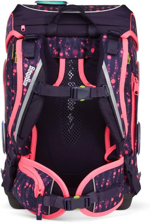 ergobag cubo Set ergonomischer Schulrucksack, Set 5-teilig Einheitsgrösse Bärmuda Viereck - Lila