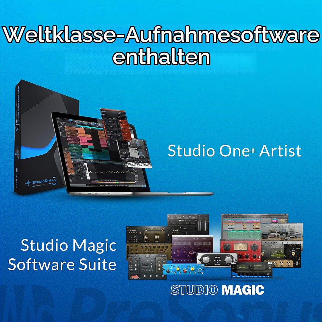 PreSonus AudioBox 96 Studio - 25-jährige Jubiläumsausgabe Interface, Mikrofon, Kopfhörer mit Softwar