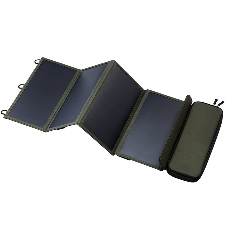 ELECOM NESTOUT Tragbares Solarmodul, Dual-USB-A-Ports, 28 W Stromerzeugungs-Ladegerät für Handy, Cam