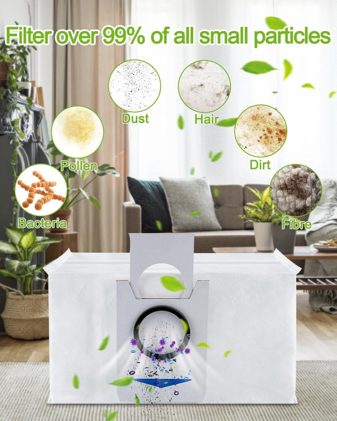 12 Stück Staubbeutel Zubehör Kompatibel mit Ecovacs Deebot X1 Omni & X1 e Omni, X1 TURBO, T20 Omni,T
