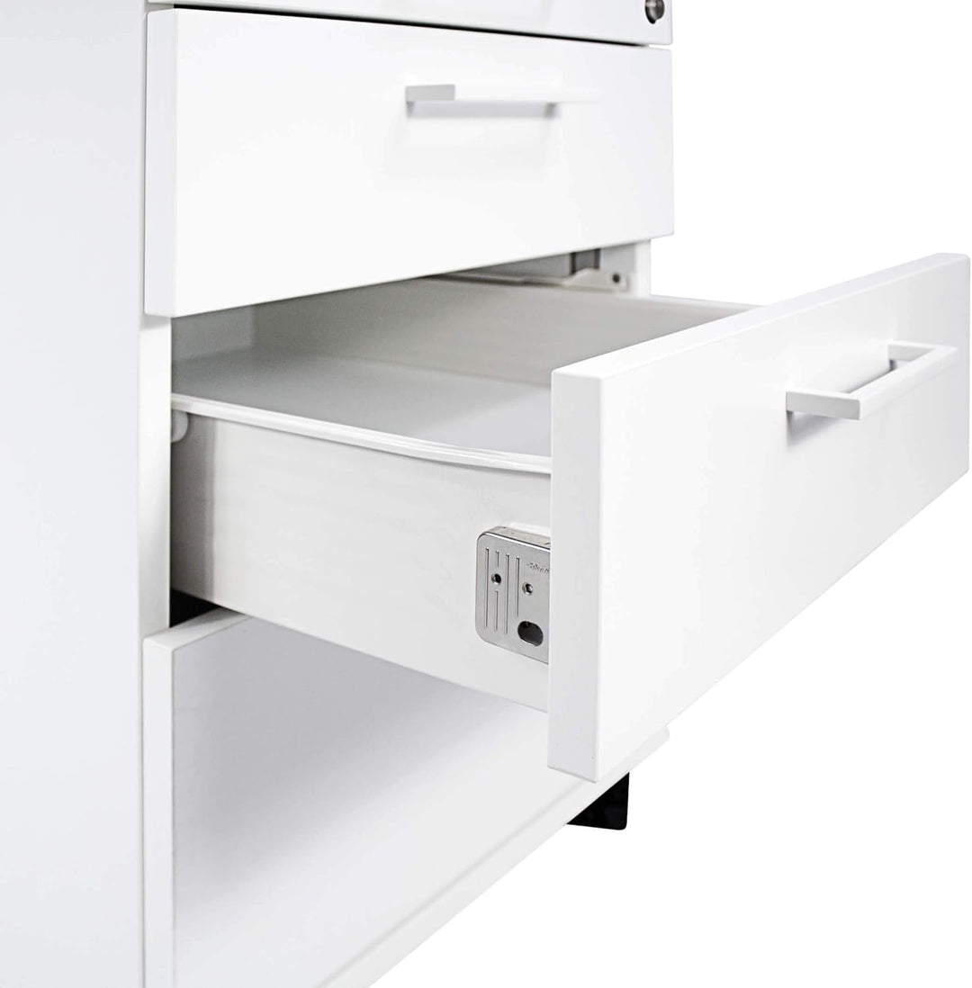 Profi Rollcontainer 60cm tief weiss Rollschrank Büro Container Optima
