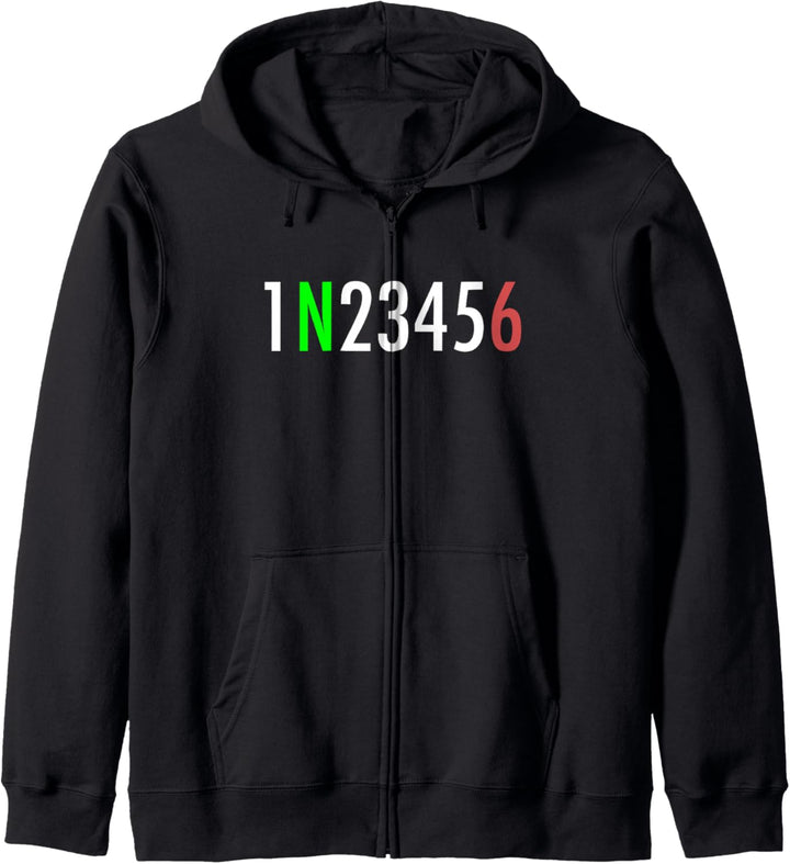 1N23456 Motorradgangschaltung Motorradfahrer Kapuzenjacke