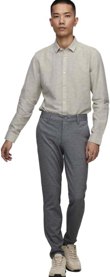 ONLY & SONS Herren Onsalvaro Ls Oxford Stripe Shirt Hemd S Chinchilla, S Chinchilla