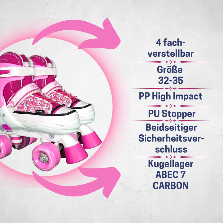 Best Sporting Rollschuhe Kinder Mädchen I Inline Skates Kinder grössenverstellbar I Inliner für Kind