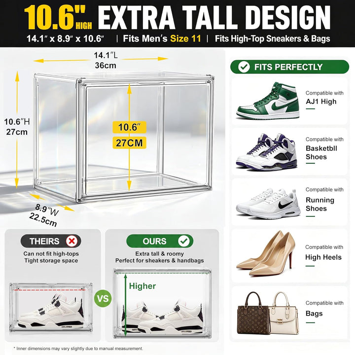 Schuhboxen Stapelbar Transparent Schuhaufbewahrungsbox Schuhkarton mit Deckel Schuh Organizer Schuha