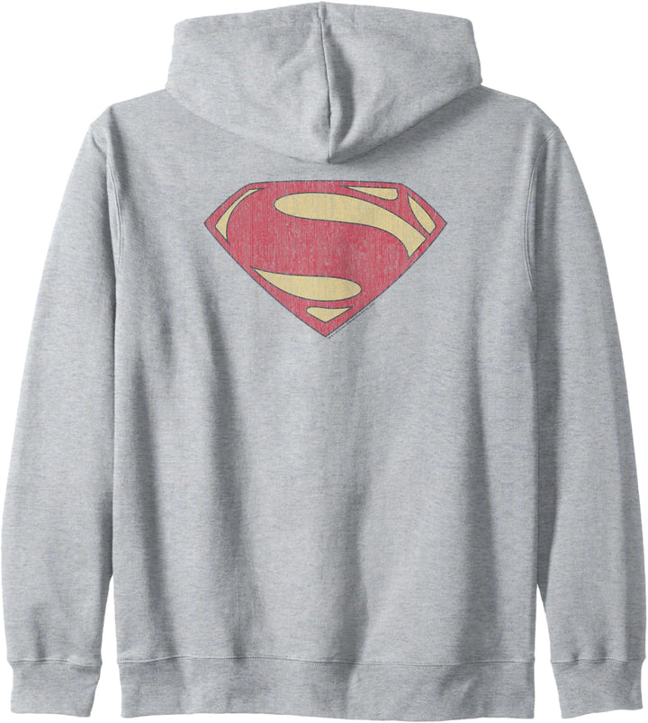 Superman Man of Steel New Distessed Shield Kapuzenjacke