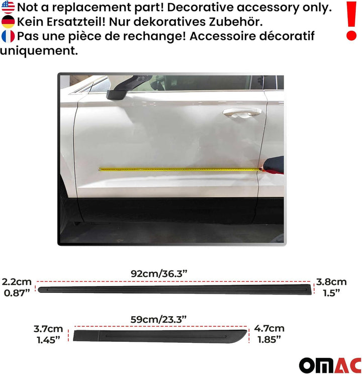 Seitentürleiste Türschutzleiste Universal Polypropylene Schwarz 4X 159 Matt Schwarz, 159 Matt Schwar