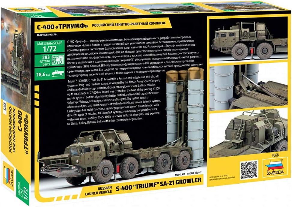Zvezda Plastikmodellbau 5068 1:72 S-400“Triumf”AA Missile Sys. SA-21-Modellbausatz,Plastikbausatz, B