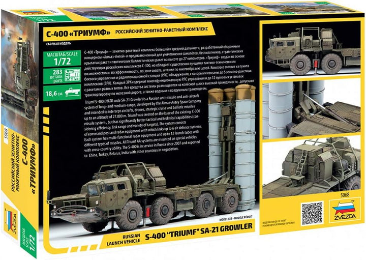 Zvezda Plastikmodellbau 5068 1:72 S-400“Triumf”AA Missile Sys. SA-21-Modellbausatz,Plastikbausatz, B