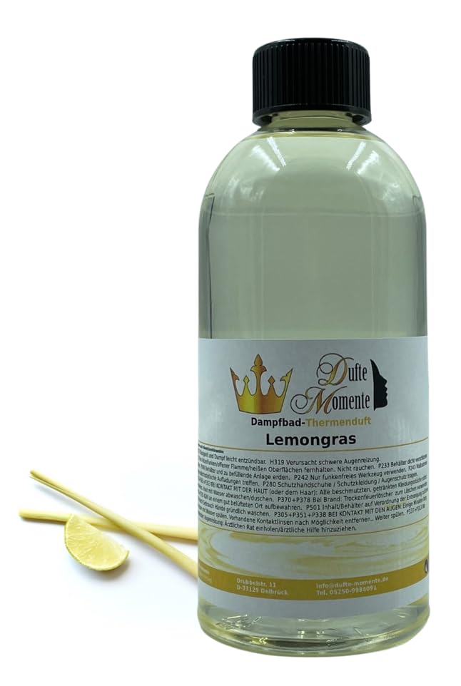 Dufte Momente Dampfbad Duftkonzentrat Lemongras 500ml – frischer Wellnessduft mit natürlichem Lemong